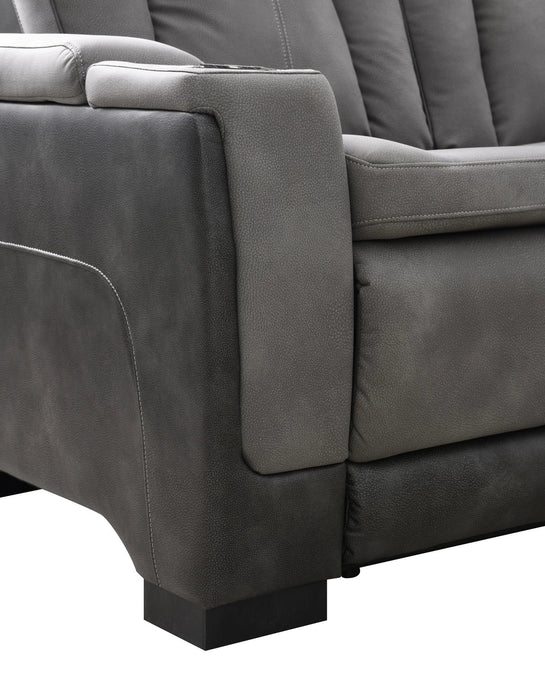 U77 Slate Power Reclining With Pwr Headrest-Storage Arms-Usb And Wireless Charger Loveseat