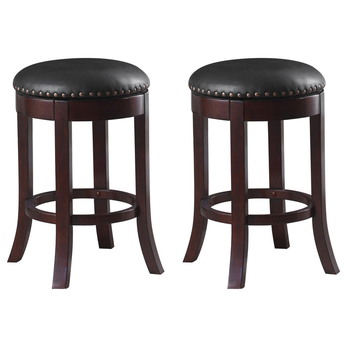 Aboushi Swivel Counter Height Stools with Upholstered Seat Brown (Set of 2) image