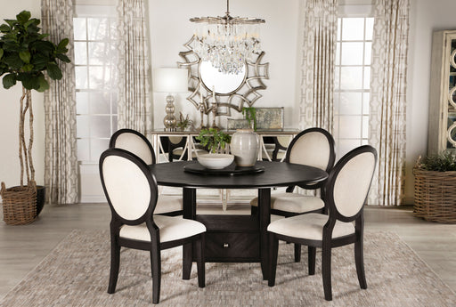 Twyla 5-piece Round Dining Set Dark Cocoa and Cream image