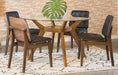 Paxton Round Glass Top 5-piece Dining Set Nutmeg image