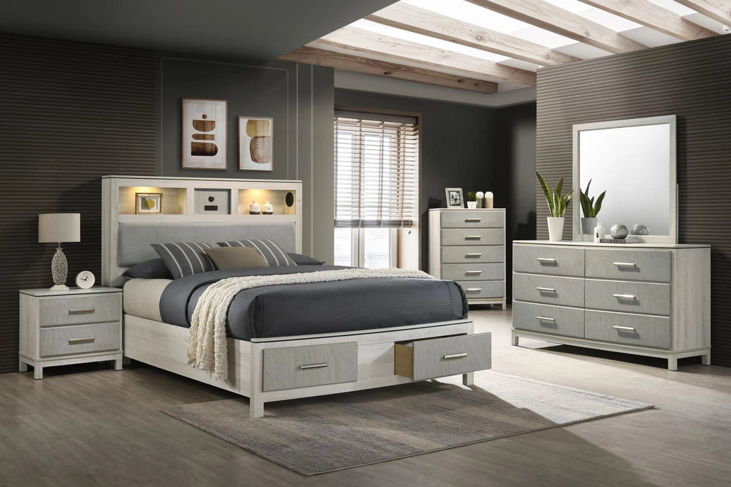 B261 Bed-Dresser-Mirror