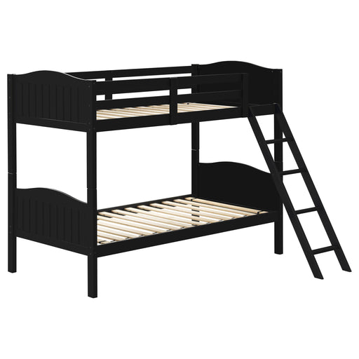 Arlo Twin Over Twin Bunk Bed with Ladder Black image