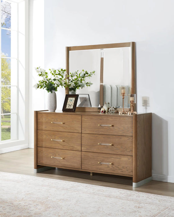 Warm Brown Canopy Queen Bed