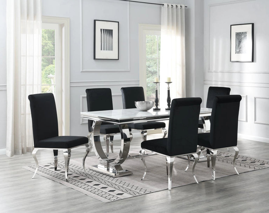 G-082-T-WHITE Dining Table-White Marble