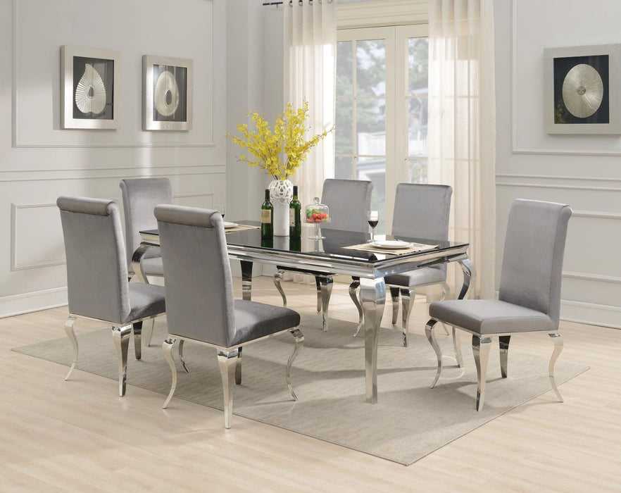 G-106 Glamour Dining Table-4 Velvet Chairs