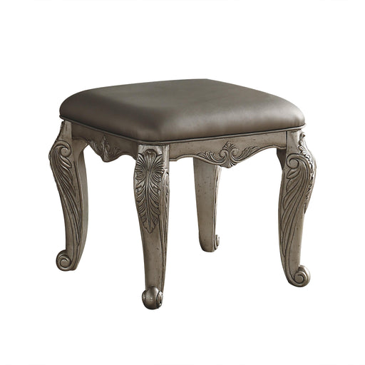 Northville PU & Antique Silver Vanity Stool image