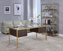 Yumia Gold & Clear Glass Desk image