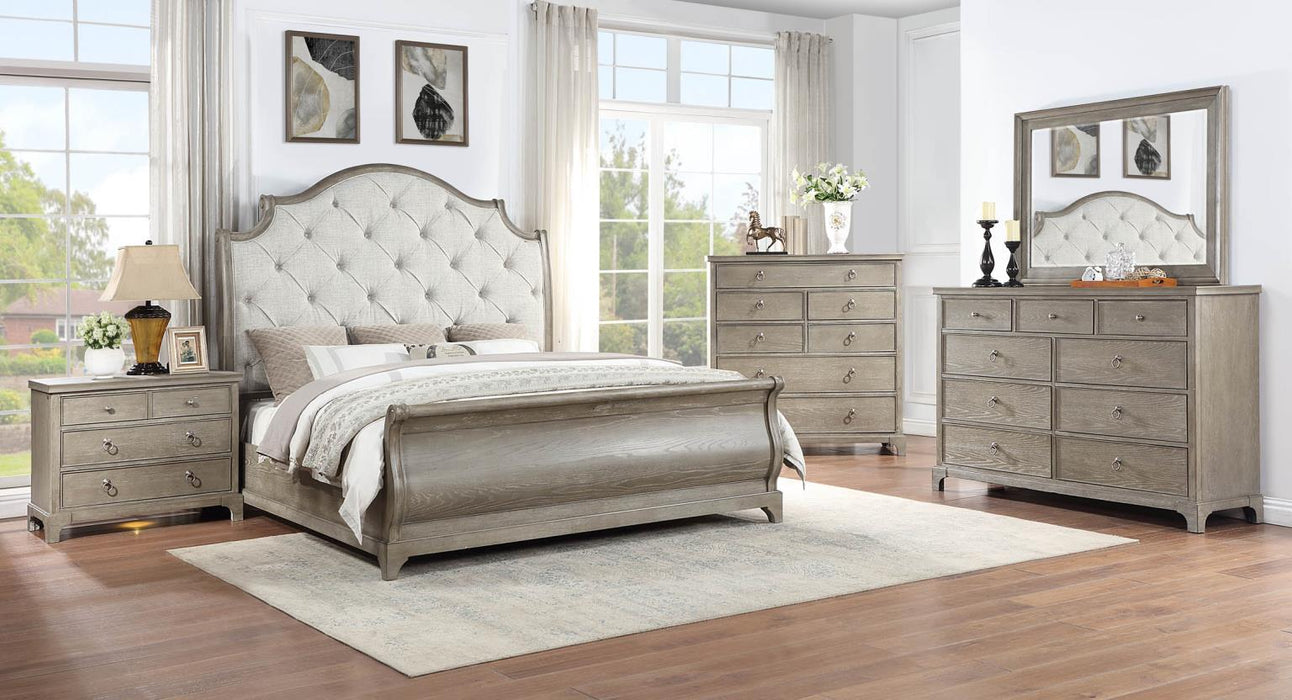 B022 Bed Frame-Dresser-Mirror