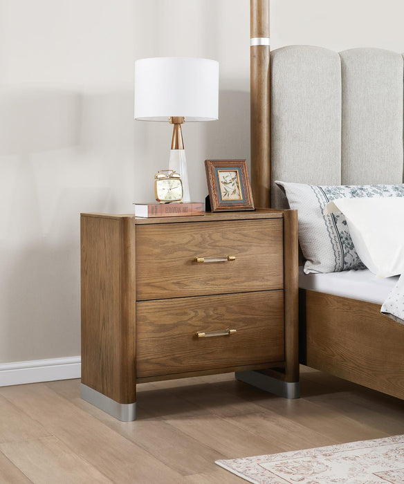 Warm Brown Canopy Queen Bed