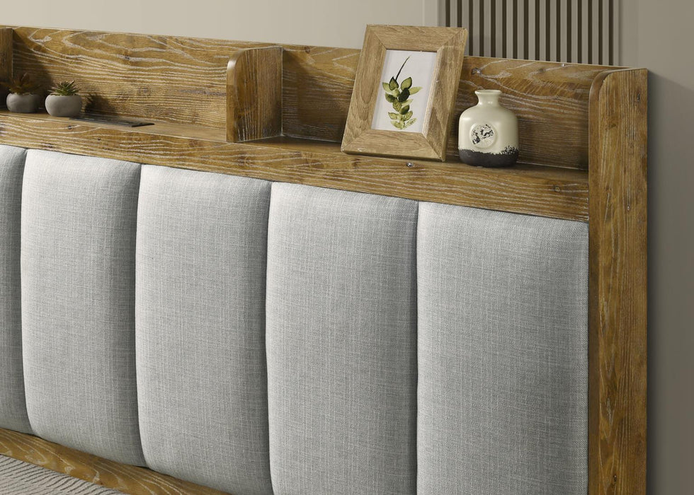 Light Aspen Oak King Bed