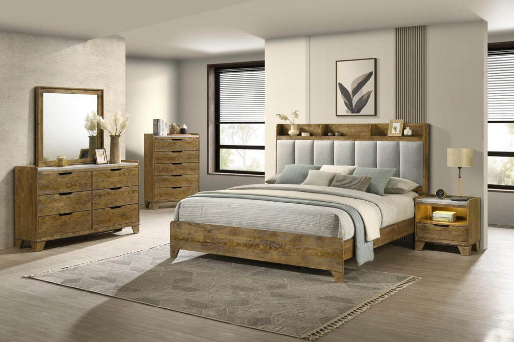 Light Aspen Oak Queen Bed