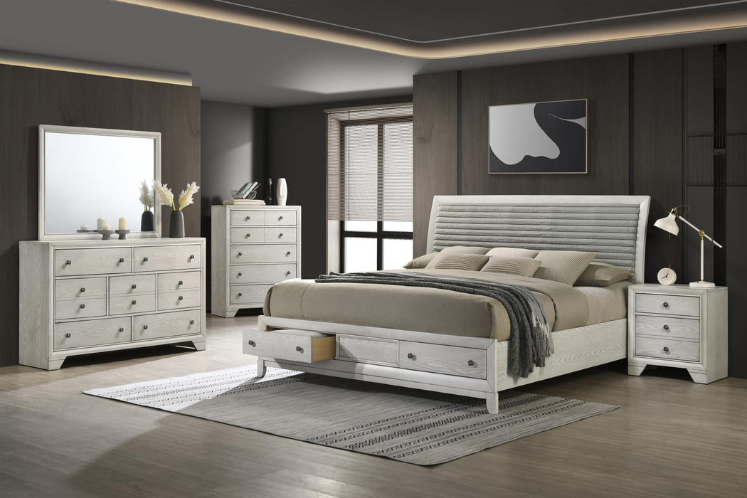 Antique White Oak Queen Bed