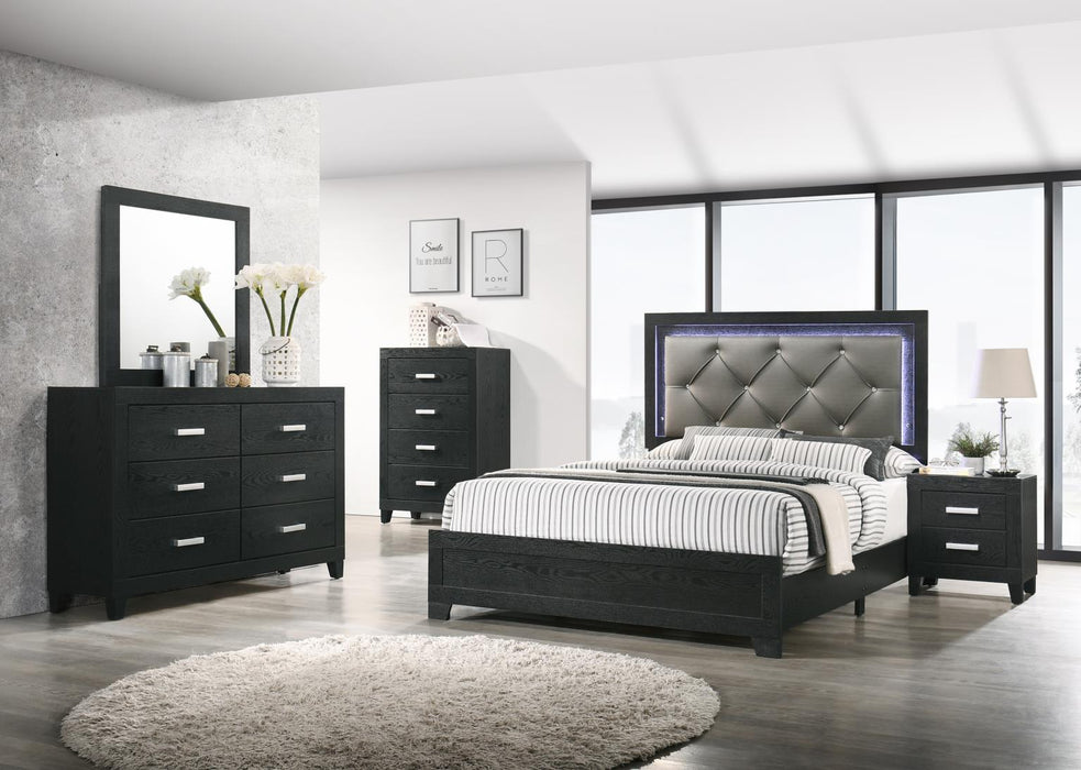B375 King Bed Frame-Dresser-Mirror-Chest-Nightstand