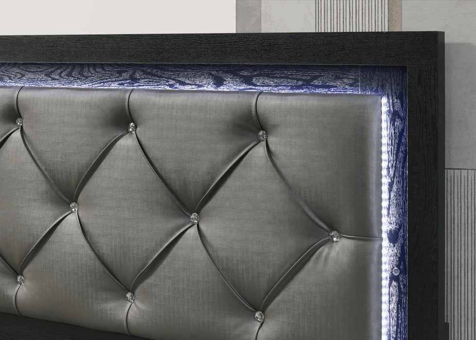 Black Led Queen Bed