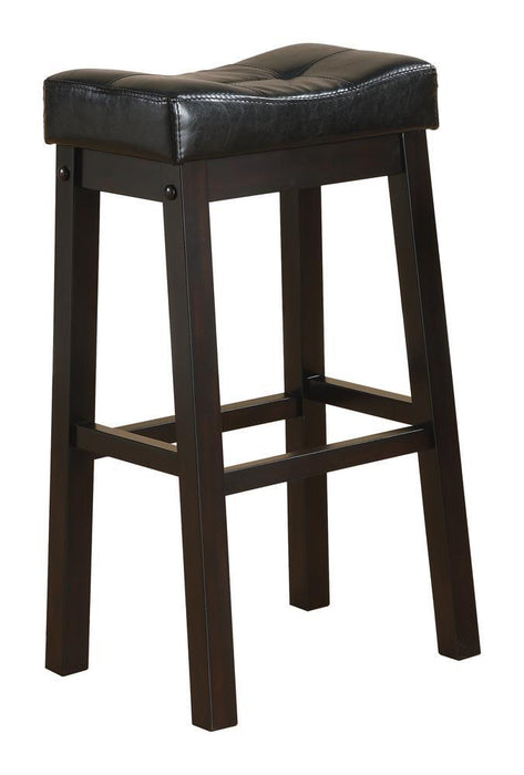 Donald Upholstered Bar Stools Black and Cappuccino (Set of 2)