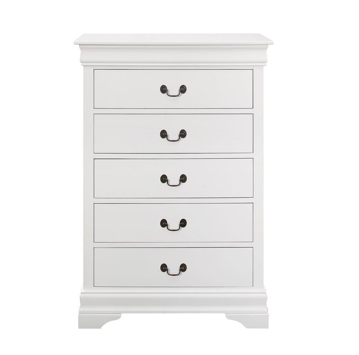 Louis Philippe 5-drawer Chest White