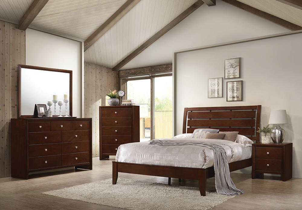 Serenity Eastern King Panel Bed Rich Merlot