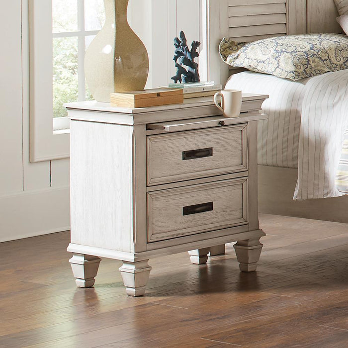 Franco 2-drawer Nightstand Antique White