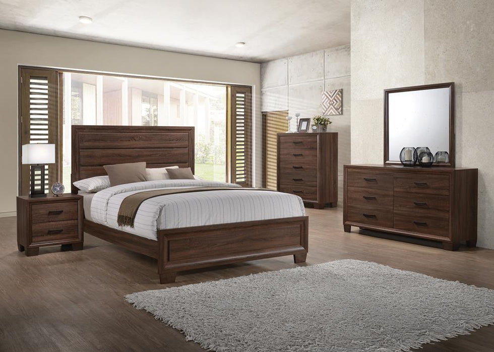 Brandon Eastern King Panel Bed Medium Warm Brown