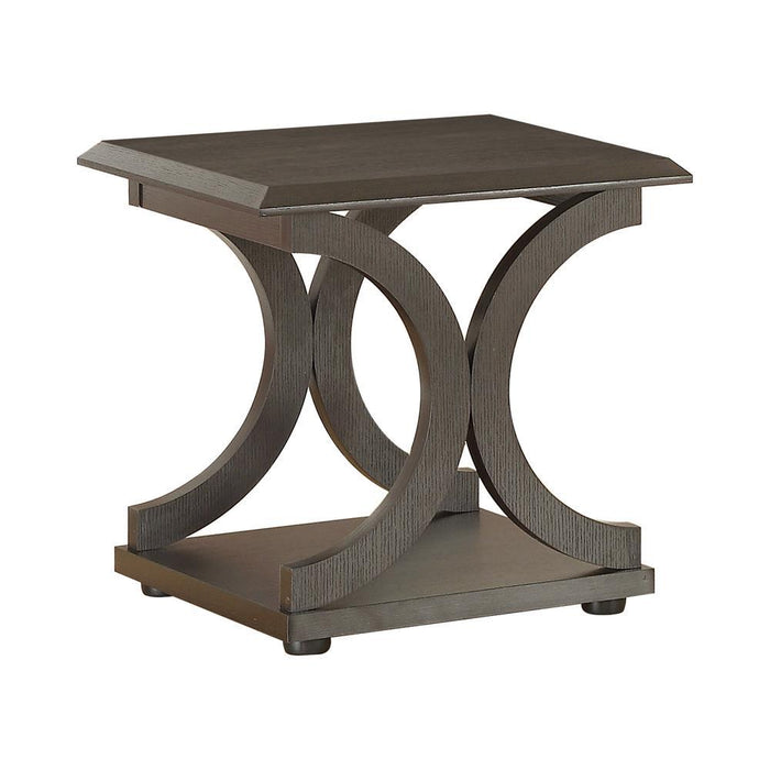 Shelly C-shaped Base End Table Cappuccino