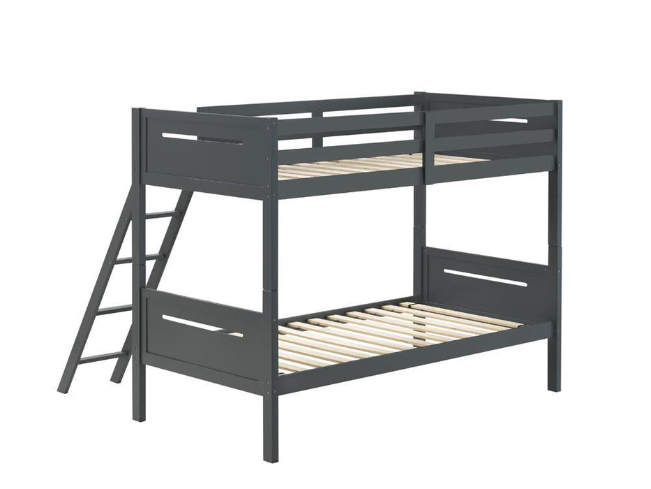 Littleton Twin Over Twin Bunk Bed Grey