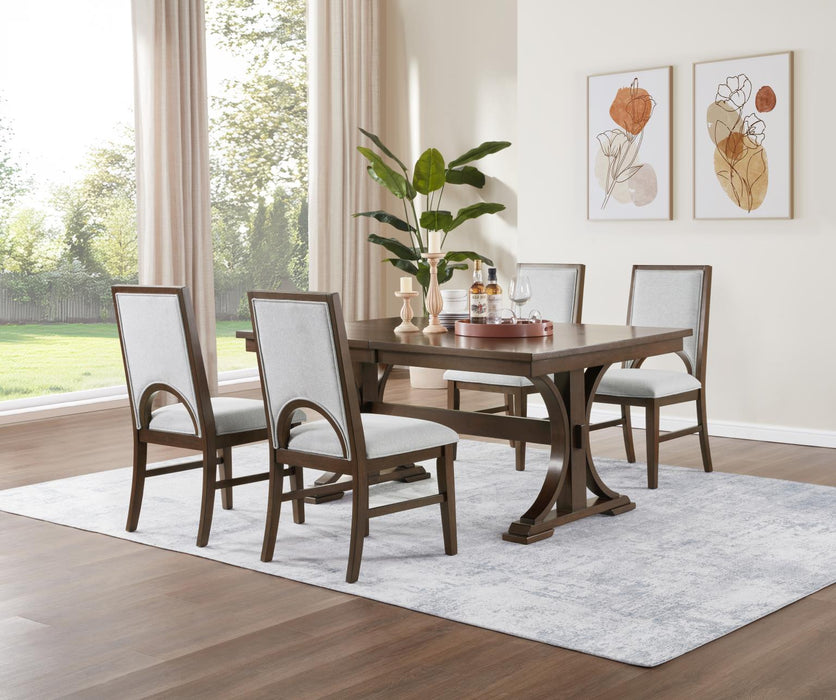 Cherry+Light Gray Dining Uph Side Chair