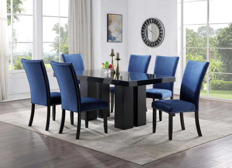D133 Dining Table With 6 Leather Chairs