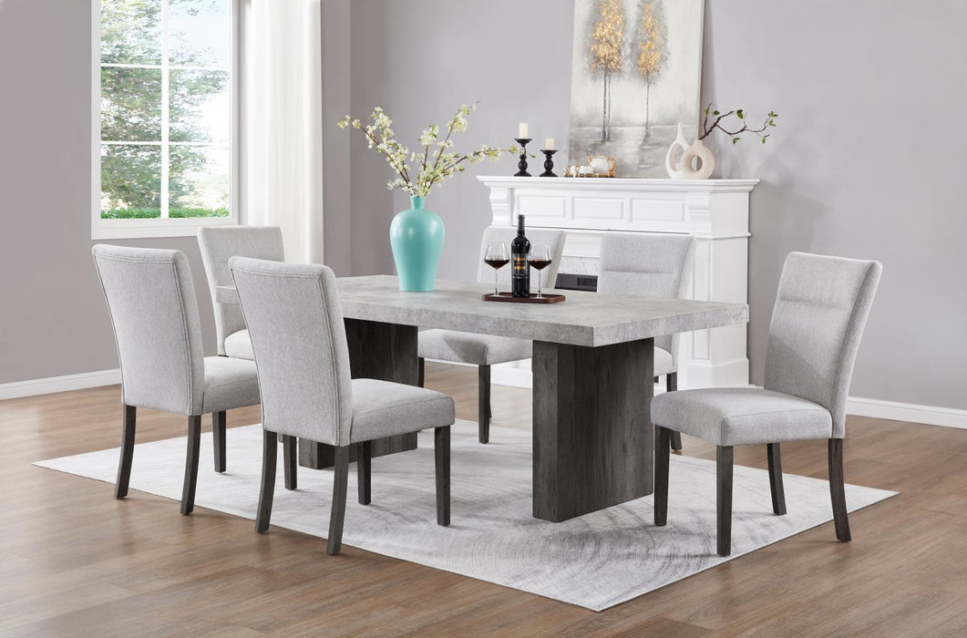 Gray 3D Faux Paper Marble Dining Table