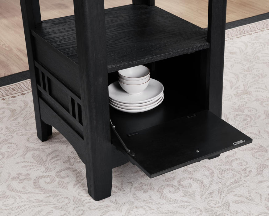 Black Counter Height Extension Table Wire Brush