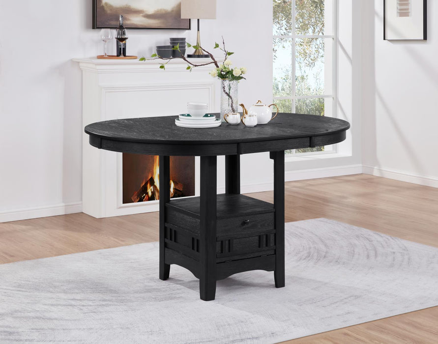 Black Counter Height Extension Table Wire Brush