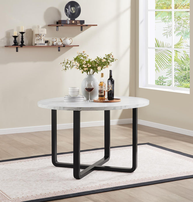 Black/White Top Melamin Round Dining Table
