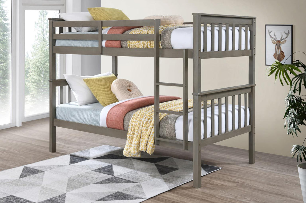 S105 Light Gray Twin-Twin Bunk Bed