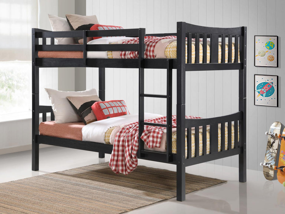 S108 Black Twin-Twin Bunk Bed