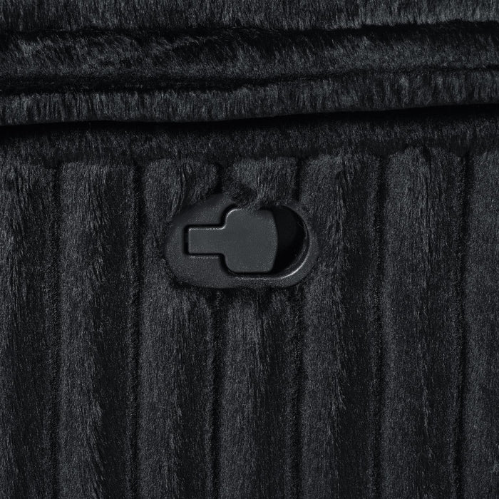 Black Corduroy Motion Sofa W/Dropdown