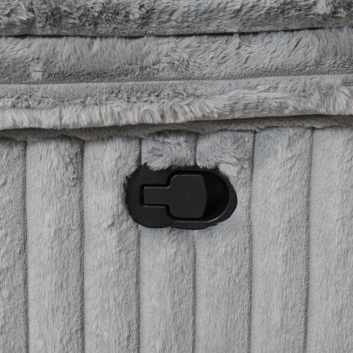 Gray Corduroy Motion Loveseat