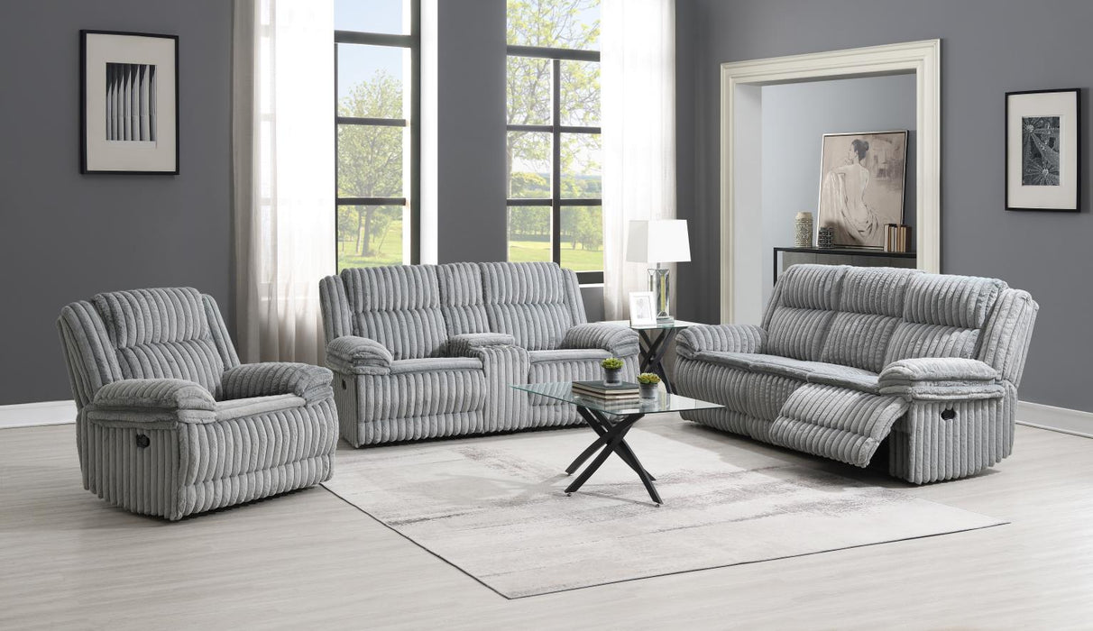 Gray Corduroy Motion Glider Chair