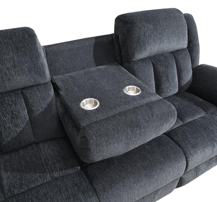 Gray Motion Sofa W/Drop Down Table