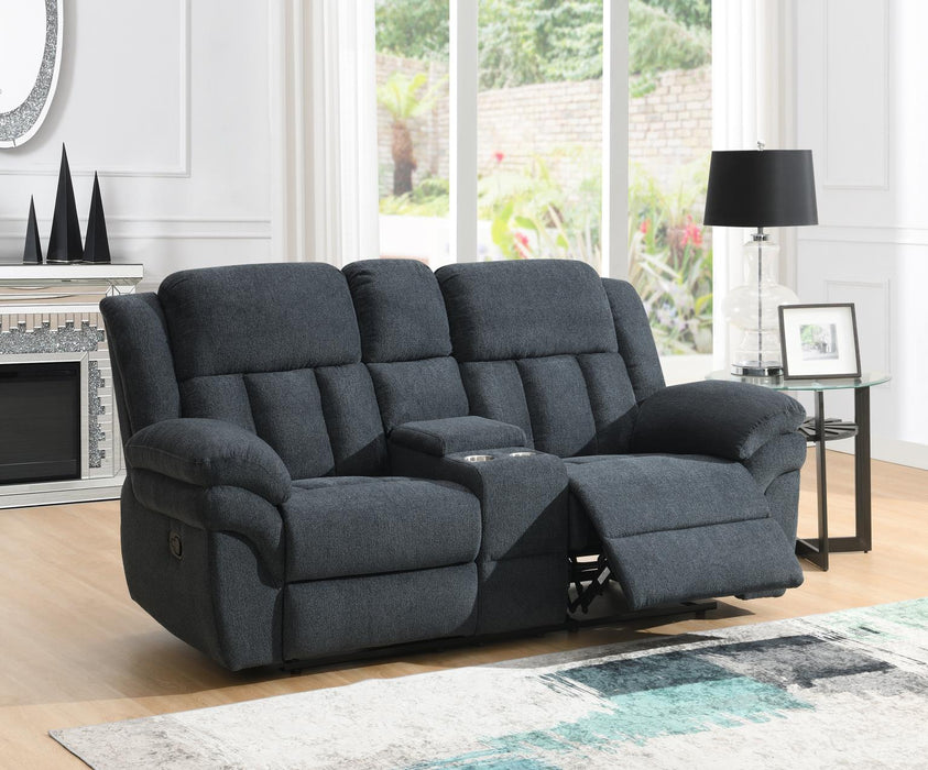Gray Motion Sofa W/Drop Down Table