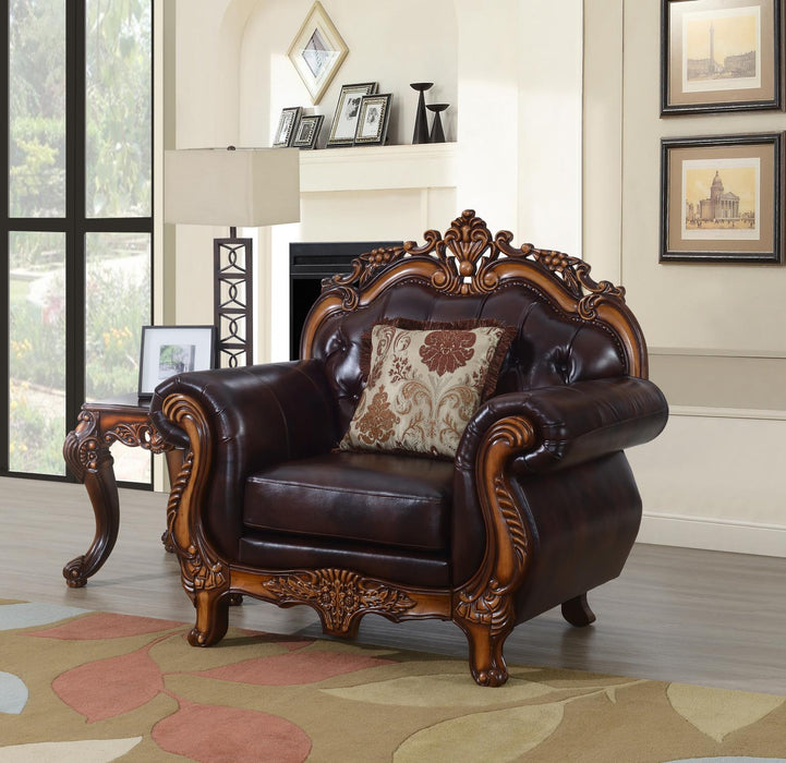 U204 Traditional Brown Sofa