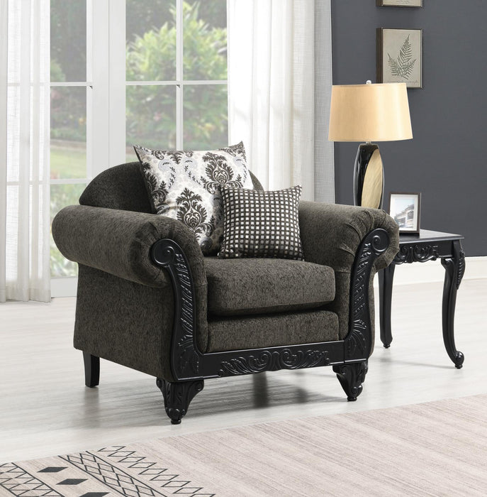 U208 Traditional Charcoal Chair