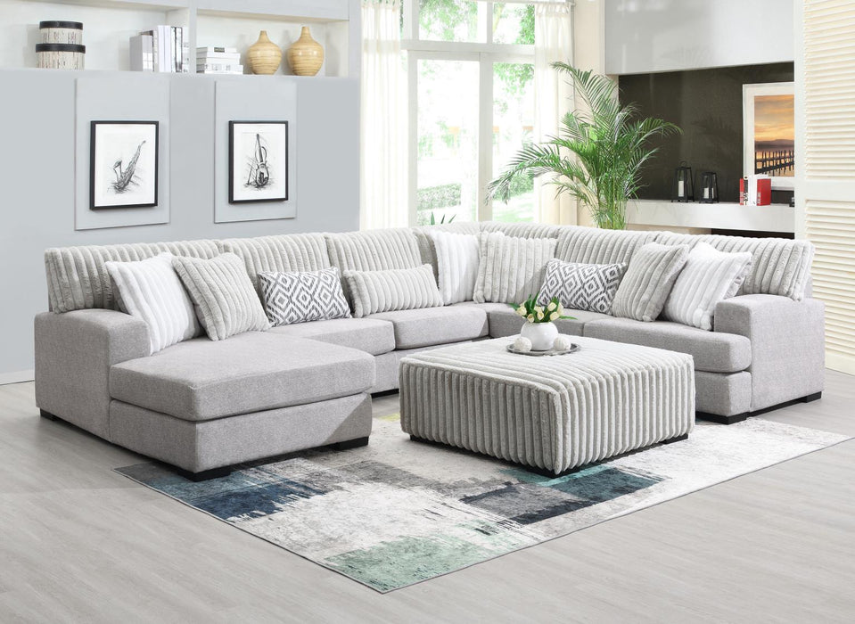 U258 Light Gray Ottoman