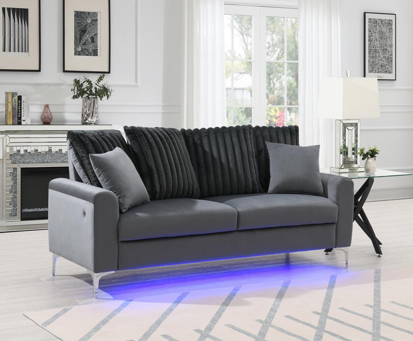 Gray Led Loveseat