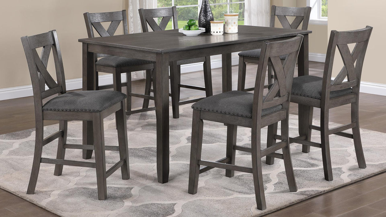 Peter COUNTER HEIGHT TABLE W/6 SIDE CHAIRS - D160-7