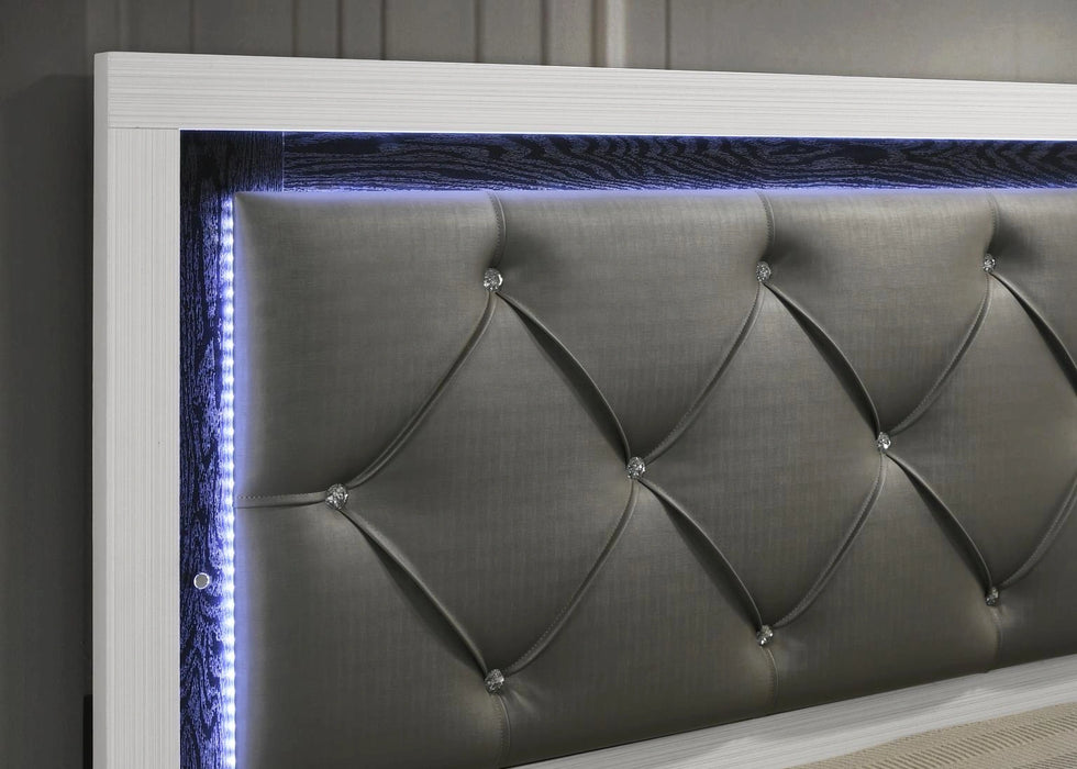 White Led King Bed