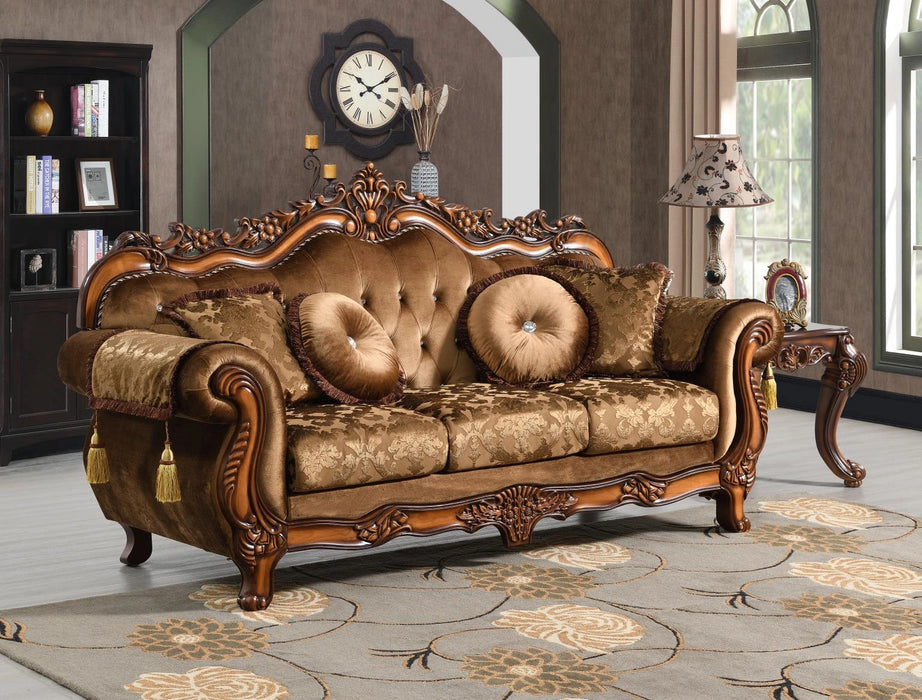 U205 Traditional Brown Sofa