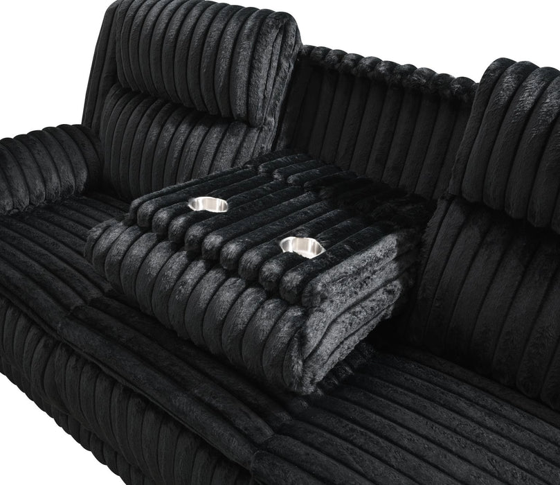 Black Corduroy Motion Glider Chair