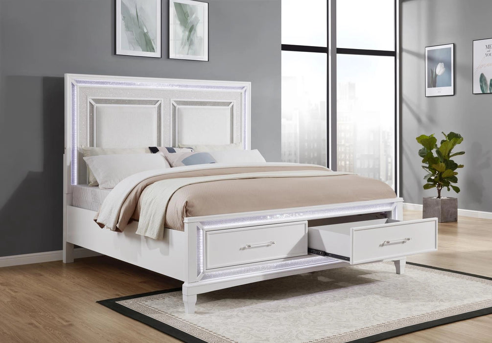 White Led King Bed