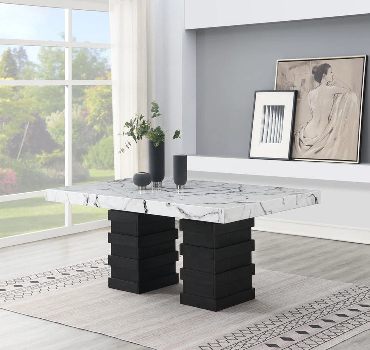 Dining Table & 6 Gray Chairs